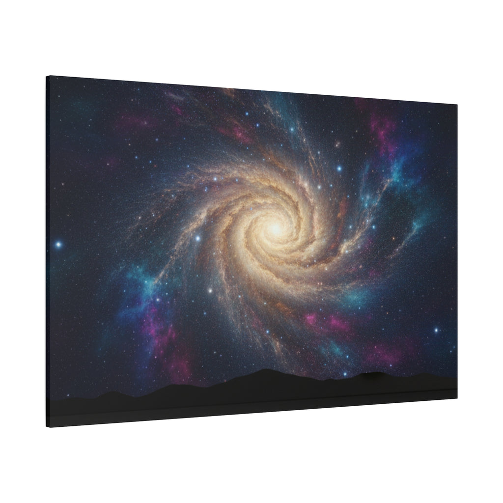 Spiral Galaxy Matte Canvas Wall Art – Stretched Space Nebula Print