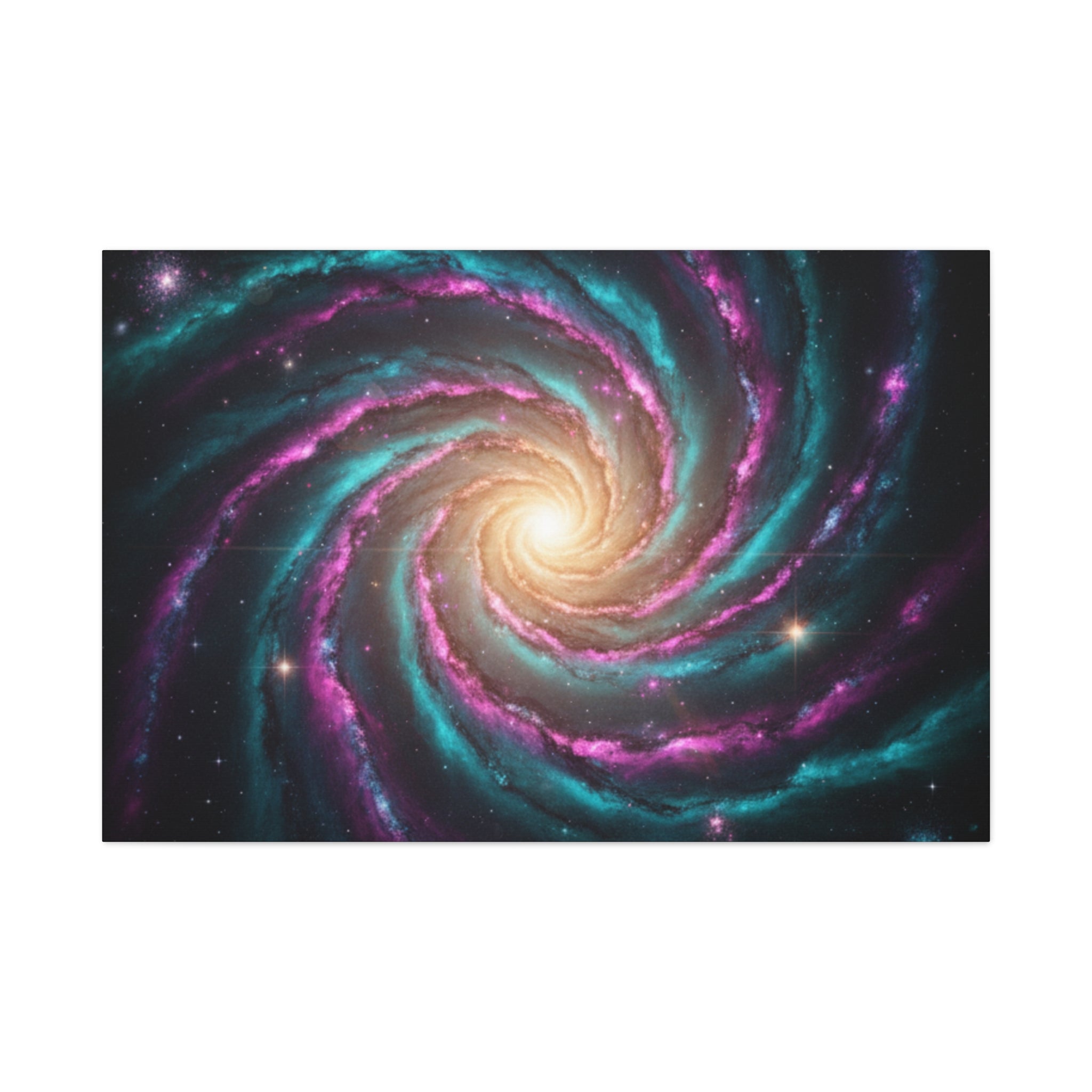 Spiral Galaxy Matte Canvas Wall Art — Vibrant Cosmic Nebula Print