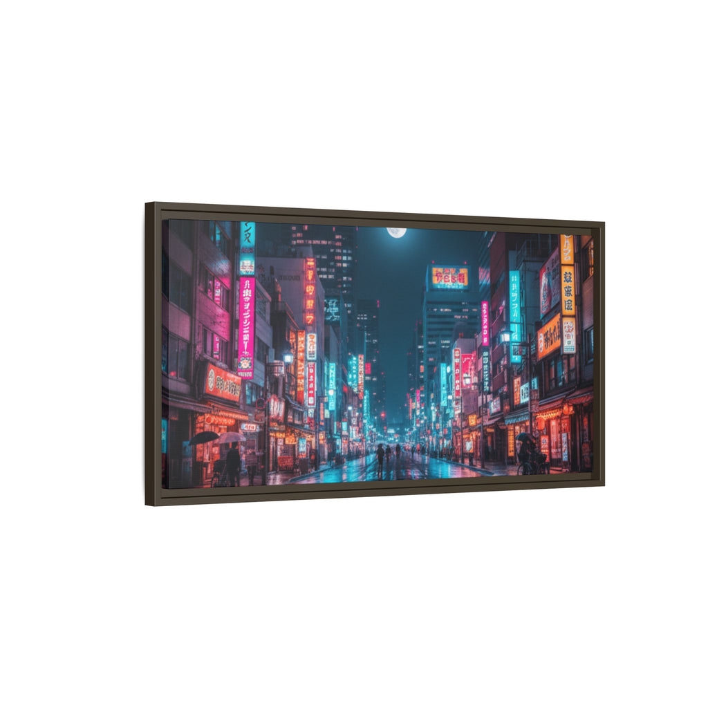 Japan Nightscape Canvas Framed Print