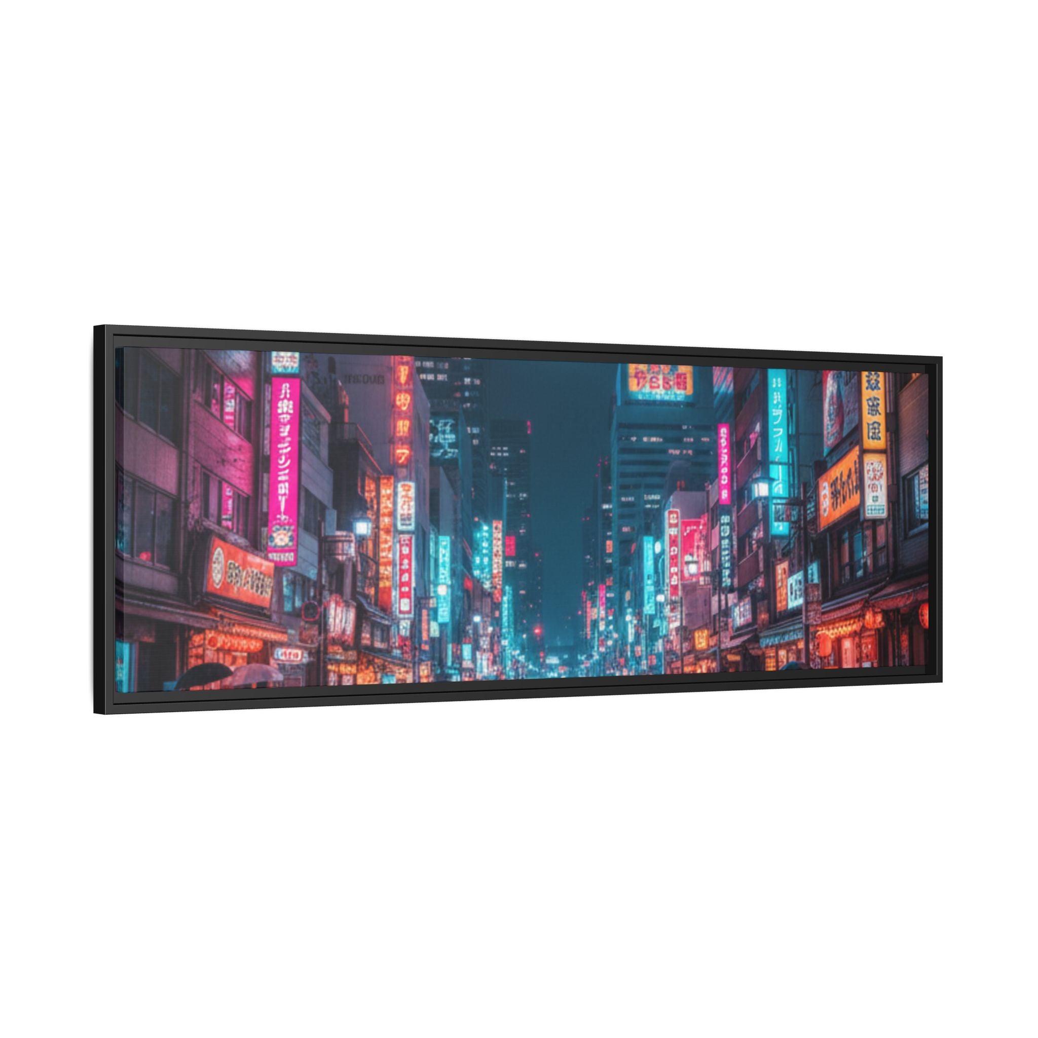Japan Nightscape Canvas Framed Print