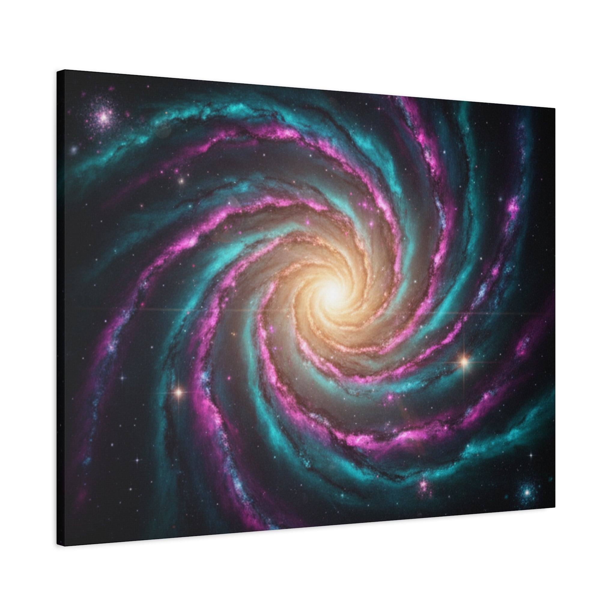 Spiral Galaxy Matte Canvas Wall Art — Vibrant Cosmic Nebula Print