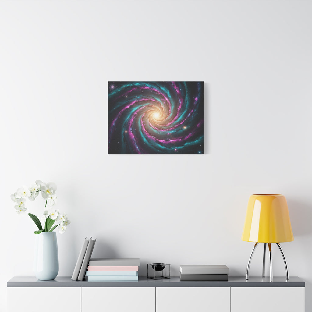Spiral Galaxy Matte Canvas Wall Art — Vibrant Cosmic Nebula Print