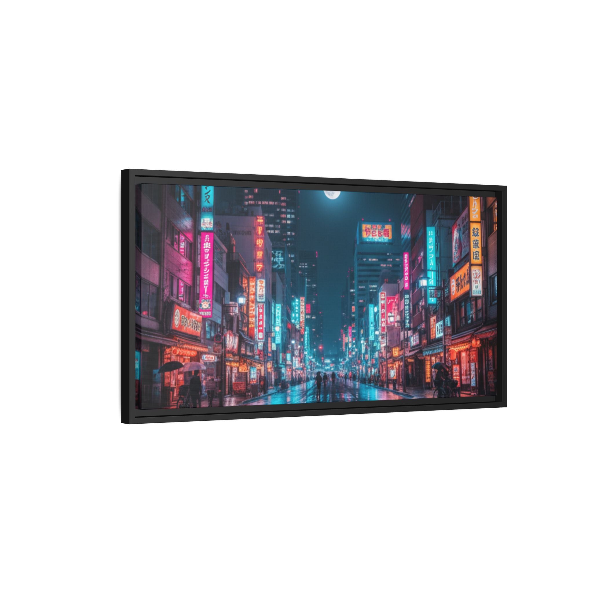 Japan Nightscape Canvas Framed Print