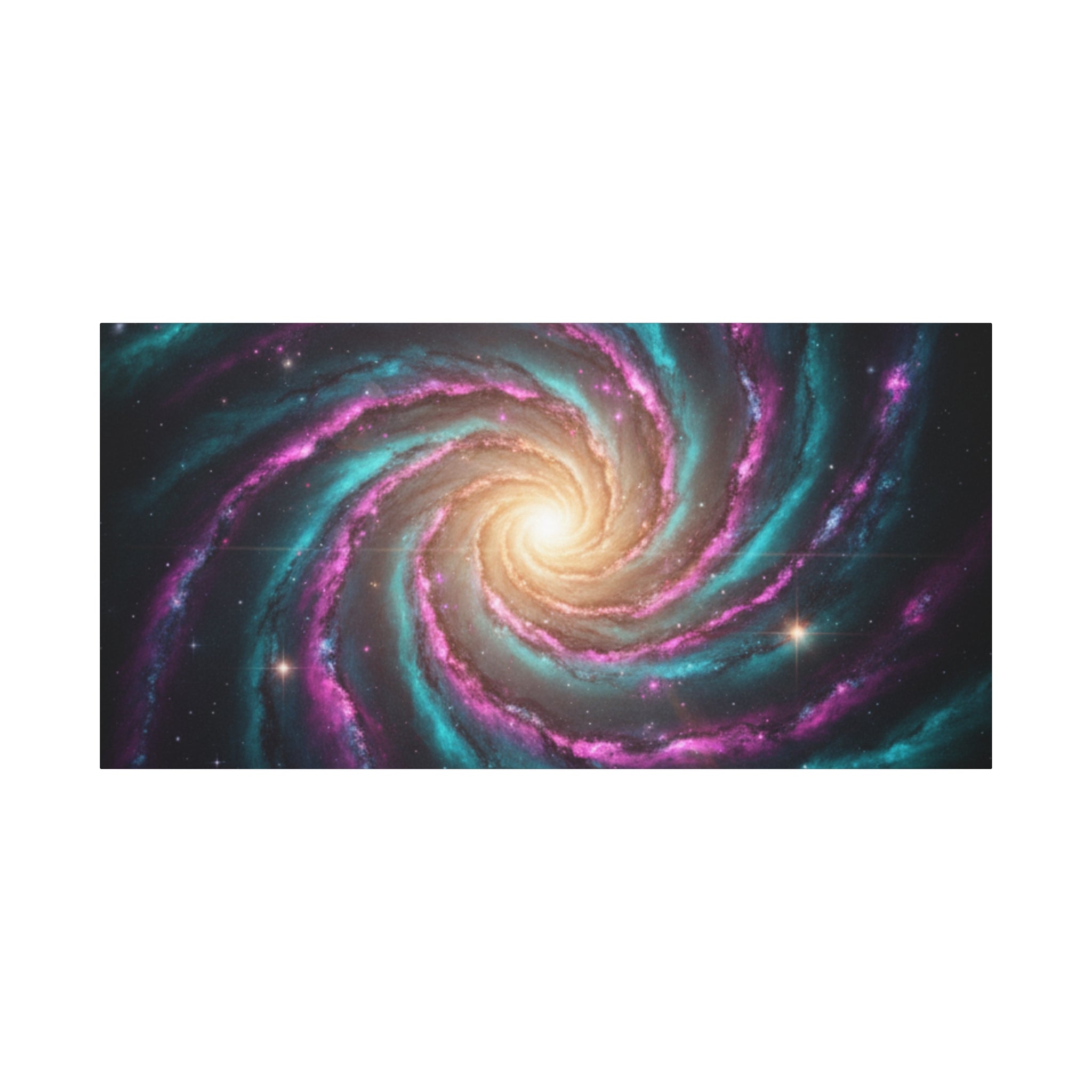 Spiral Galaxy Matte Canvas Wall Art — Vibrant Cosmic Nebula Print
