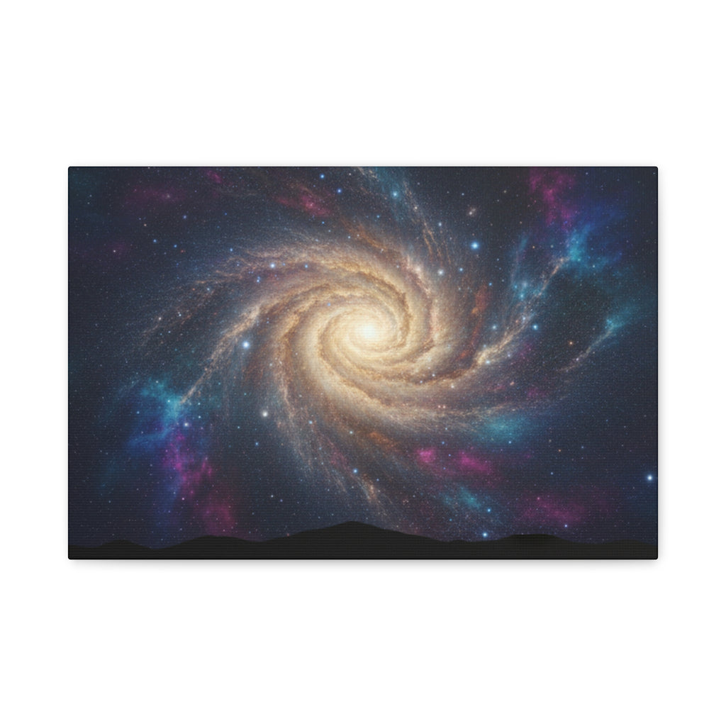 Spiral Galaxy Matte Canvas Wall Art – Stretched Space Nebula Print
