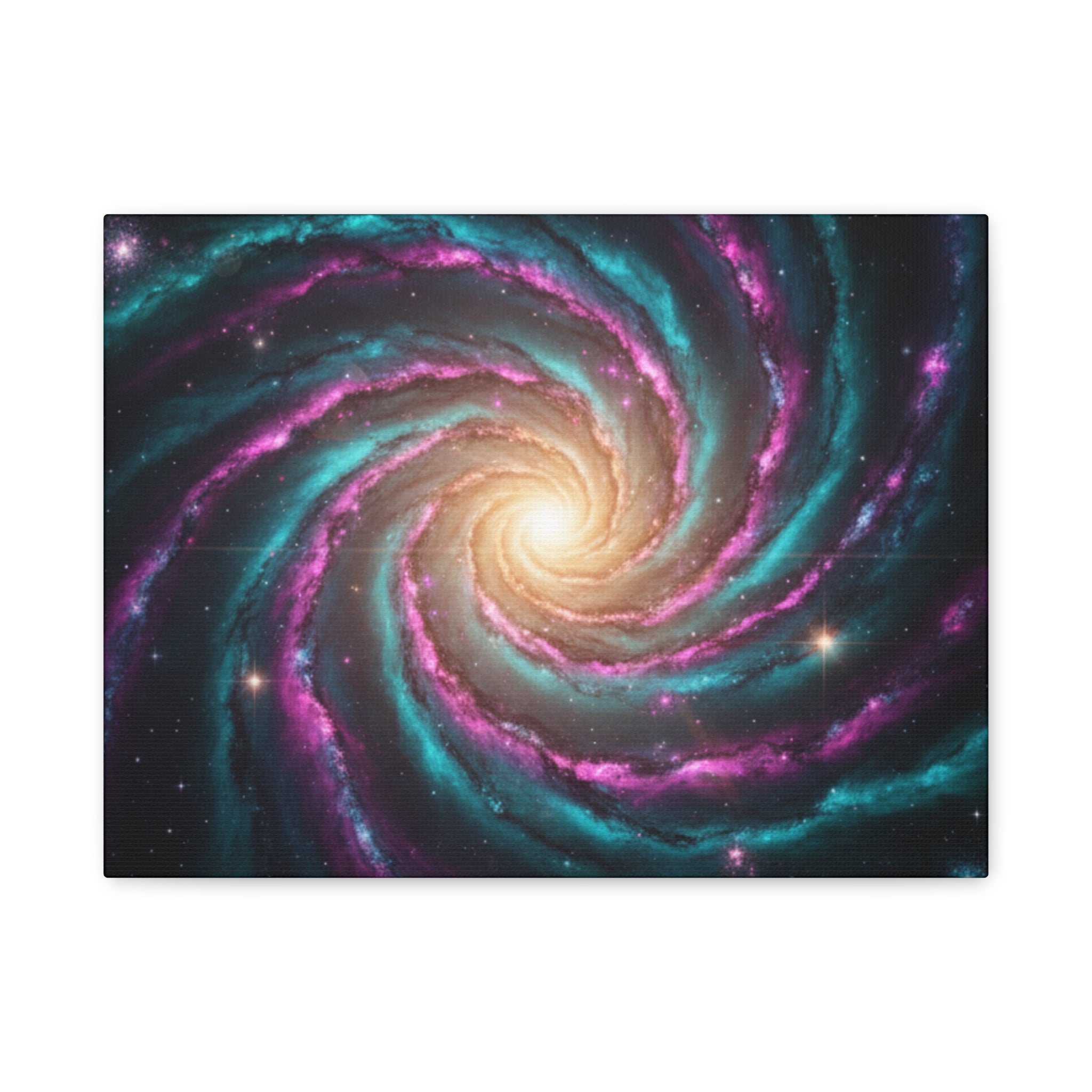 Spiral Galaxy Matte Canvas Wall Art — Vibrant Cosmic Nebula Print
