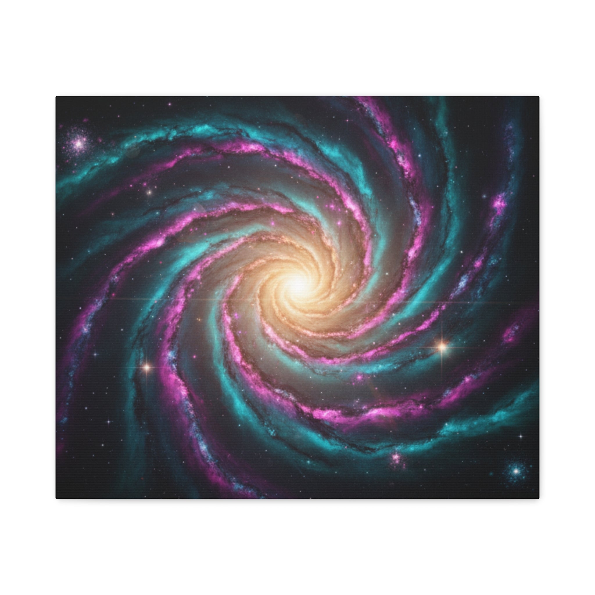 Spiral Galaxy Matte Canvas Wall Art — Vibrant Cosmic Nebula Print