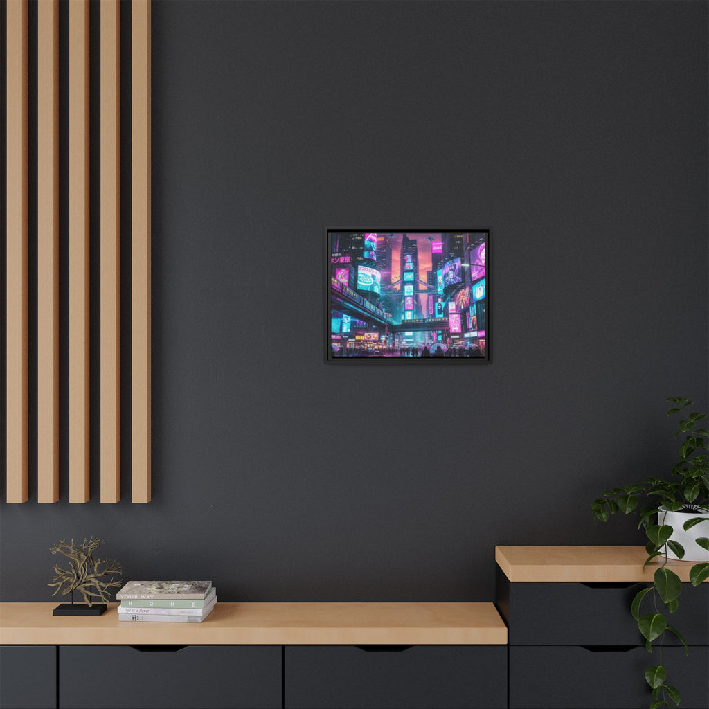 Bright Future Cityscape Vibrant Wall Art  — Framed Cyberpunk Wall Art
