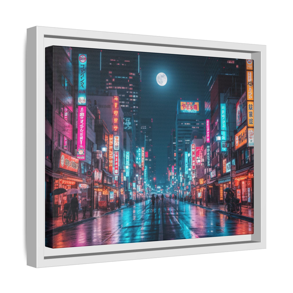 Japan Nightscape Canvas Framed Print