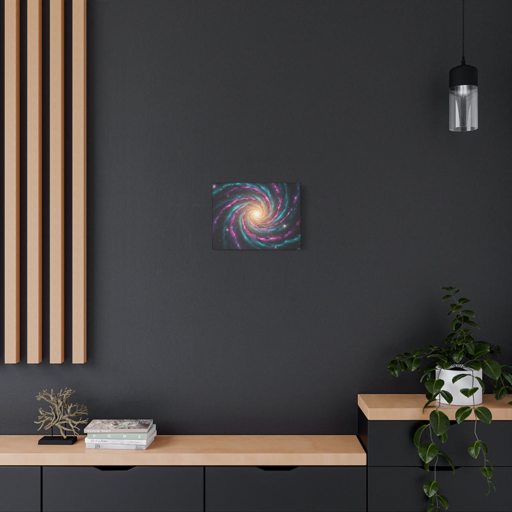 Spiral Galaxy Matte Canvas Wall Art — Vibrant Cosmic Nebula Print