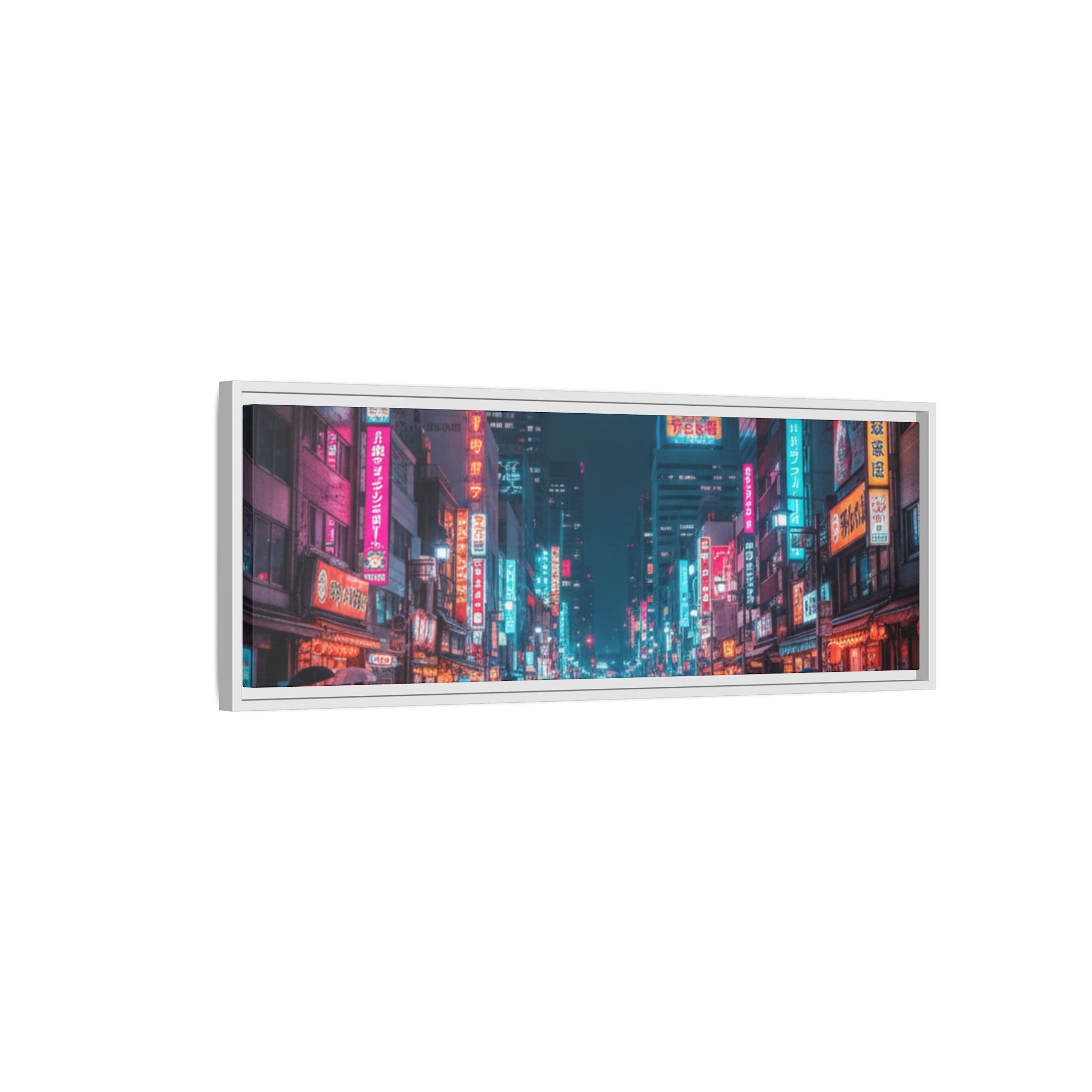 Japan Nightscape Canvas Framed Print
