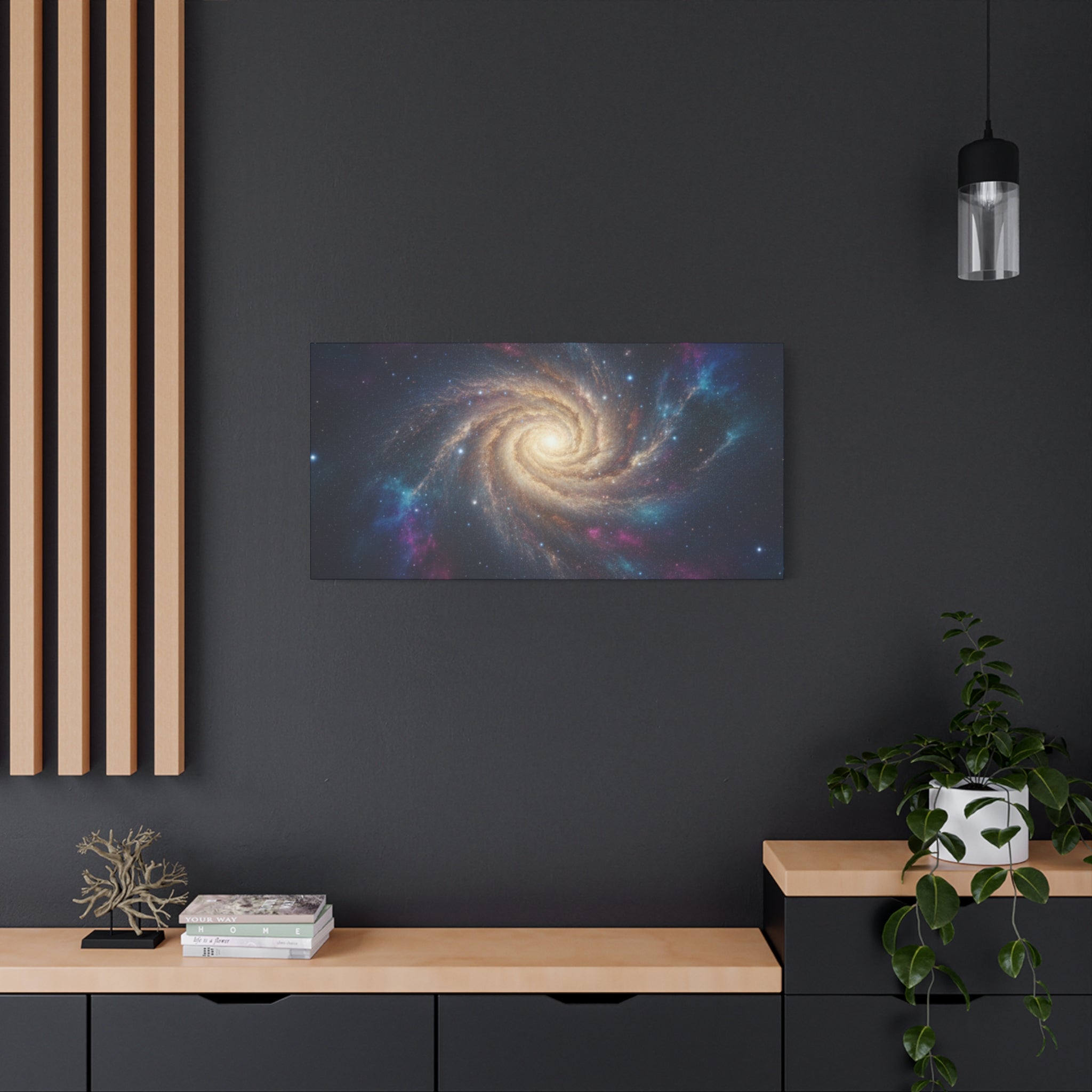 Spiral Galaxy Matte Canvas Wall Art – Stretched Space Nebula Print