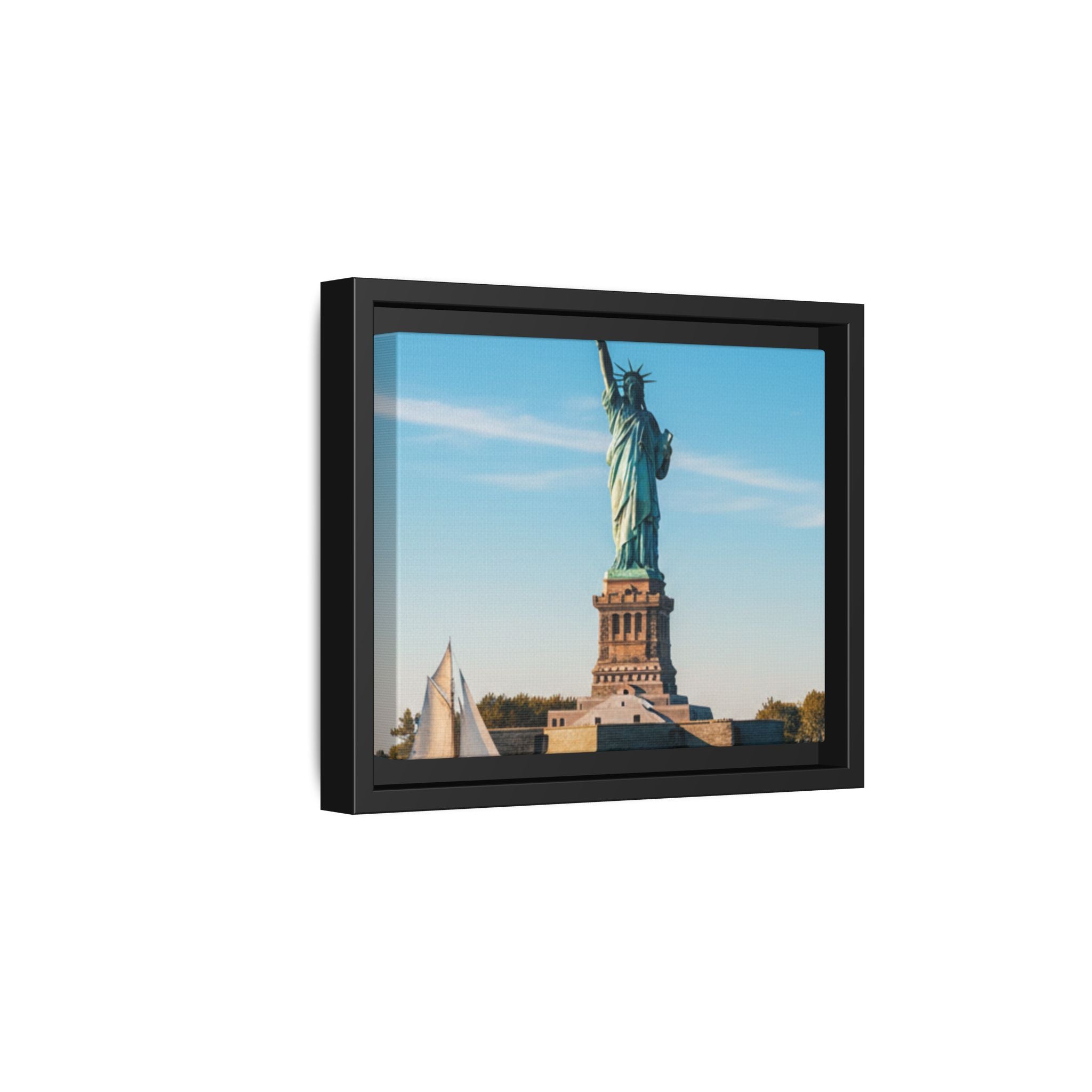 Statue of Liberty Matte Framed Canvas Print — New York City Landmark Wall Art