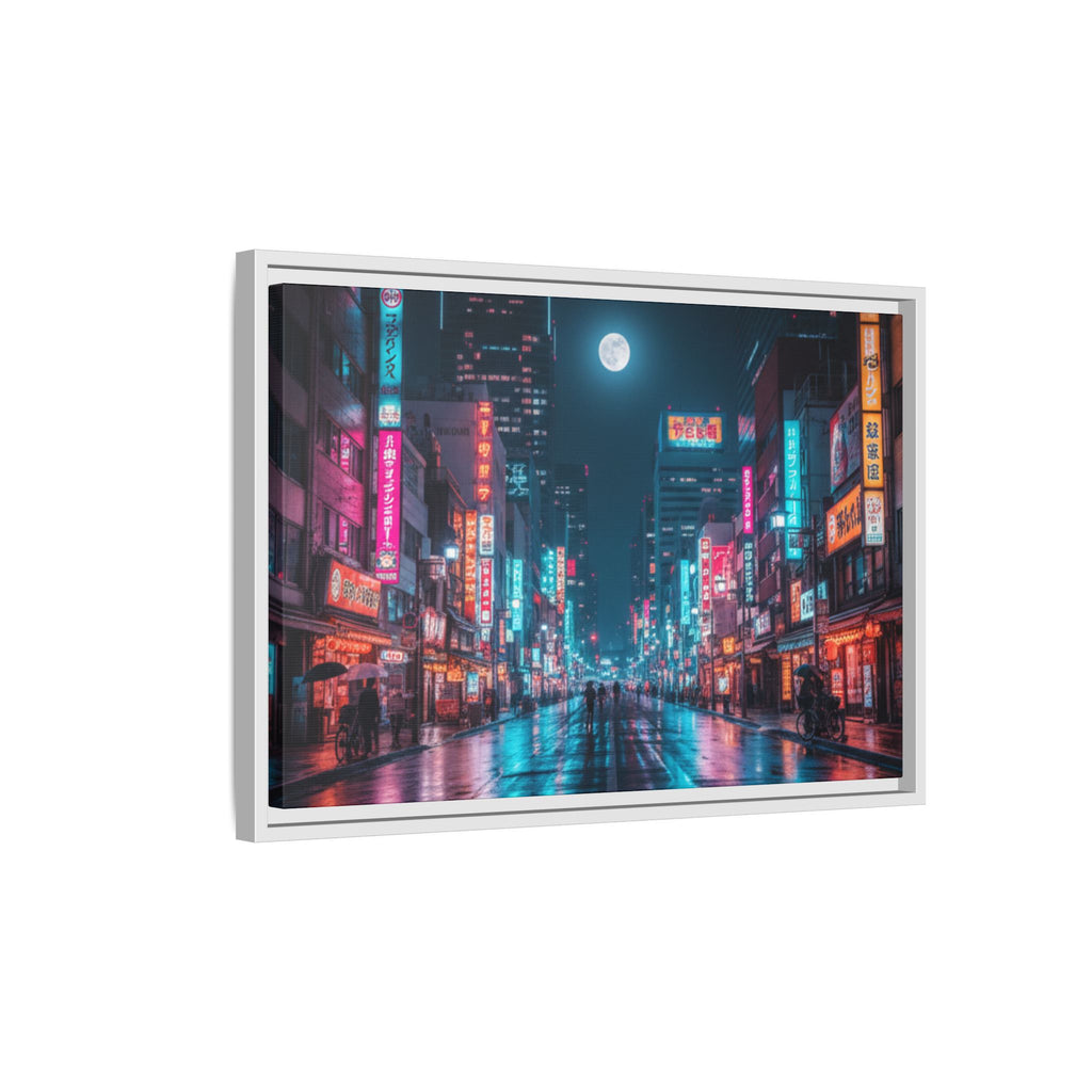 Japan Nightscape Canvas Framed Print