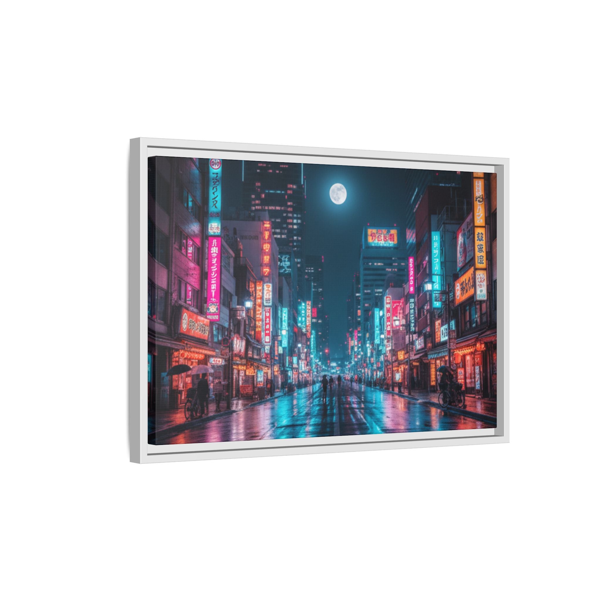 Japan Nightscape Canvas Framed Print