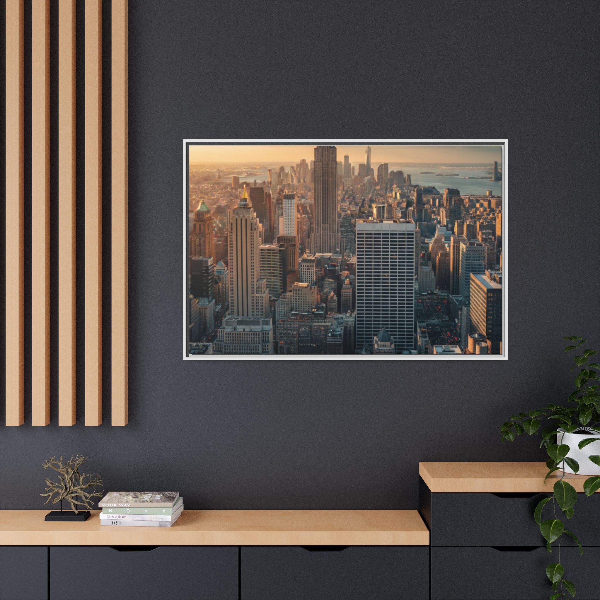 New York City Skyline at Sunset - Framed Art