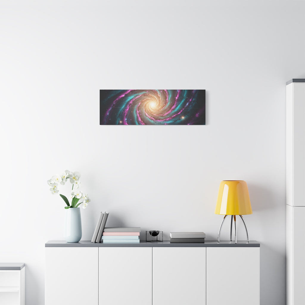 Spiral Galaxy Matte Canvas Wall Art — Vibrant Cosmic Nebula Print