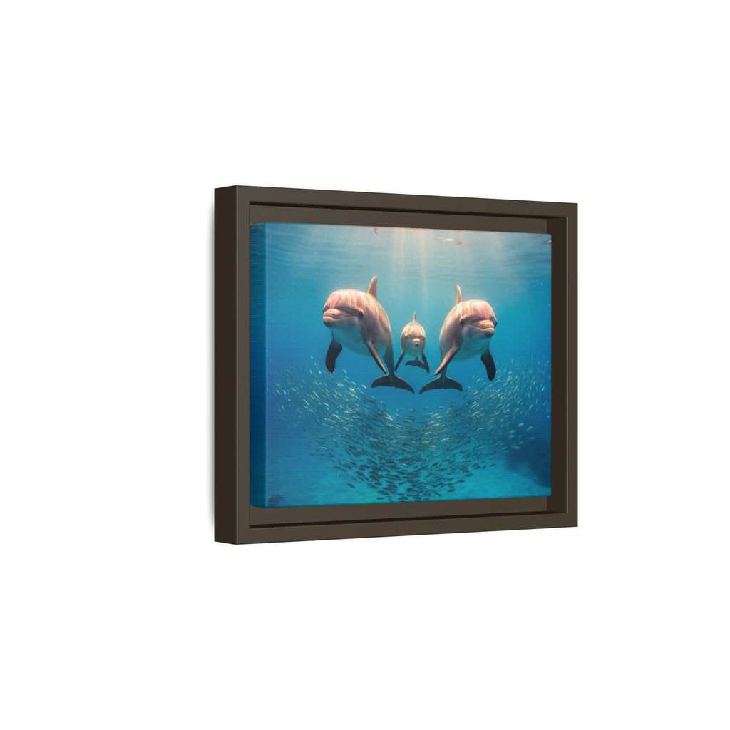 Framed Dolphin Canvas Print — Matte Ocean Wall Art