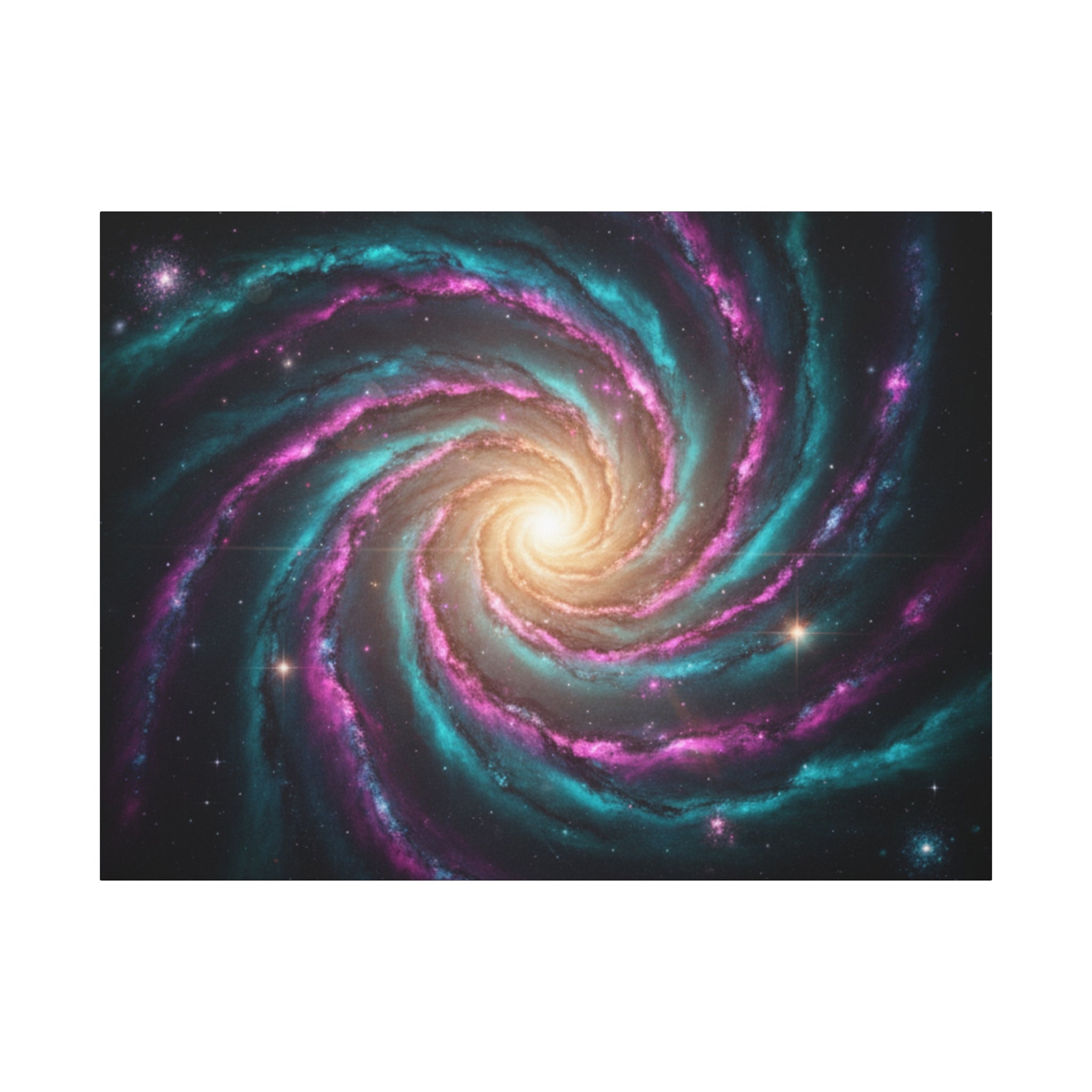Spiral Galaxy Matte Canvas Wall Art — Vibrant Cosmic Nebula Print