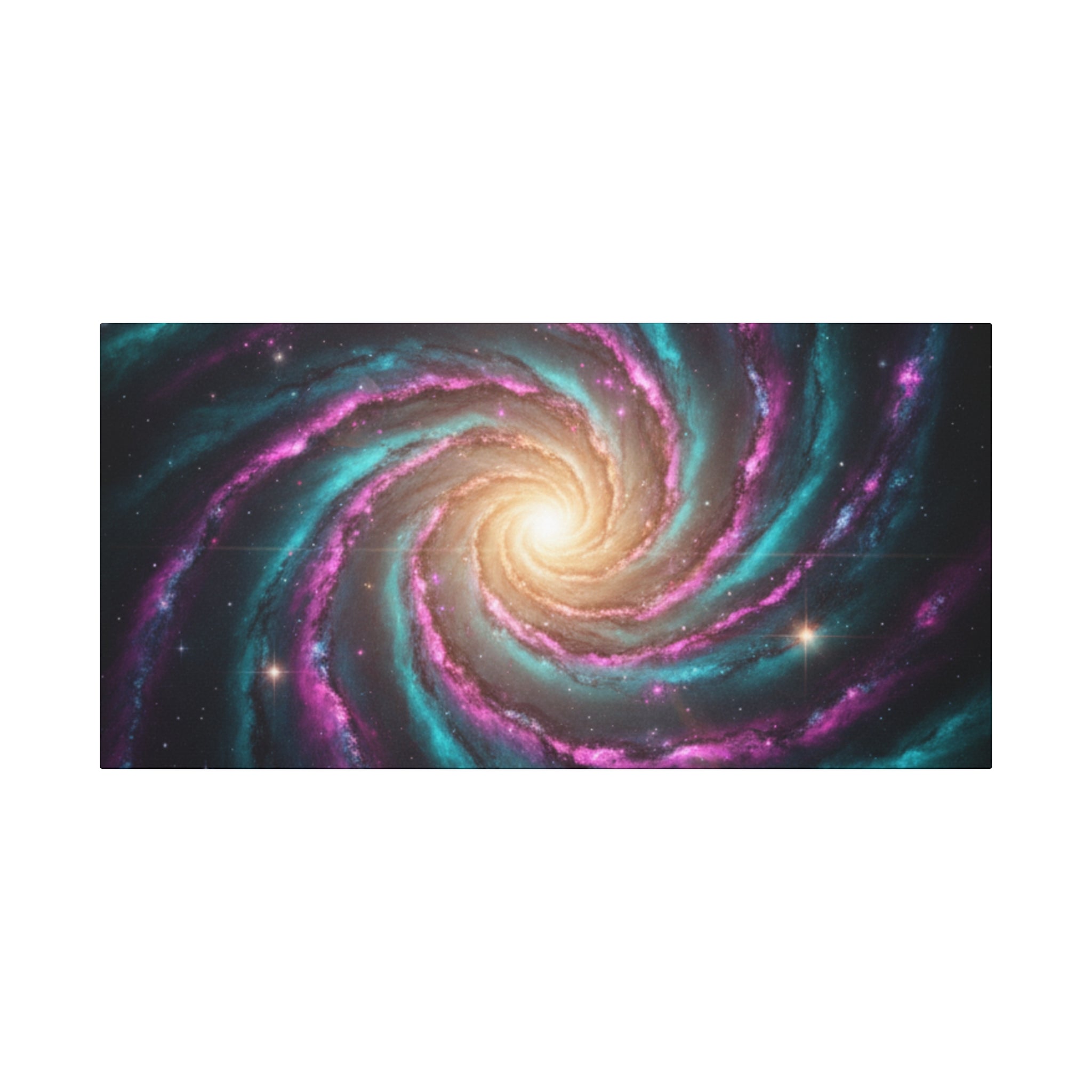 Spiral Galaxy Matte Canvas Wall Art — Vibrant Cosmic Nebula Print