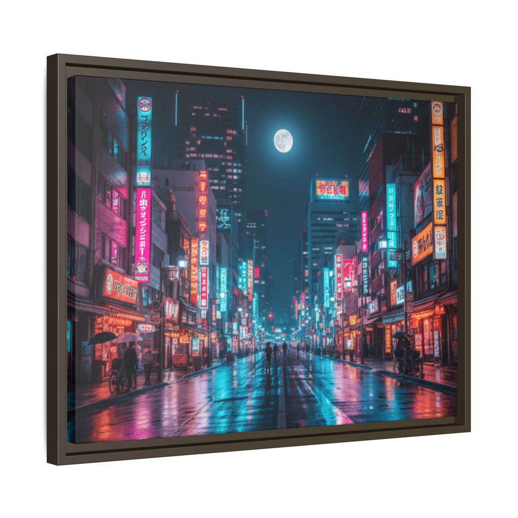 Japan Nightscape Canvas Framed Print