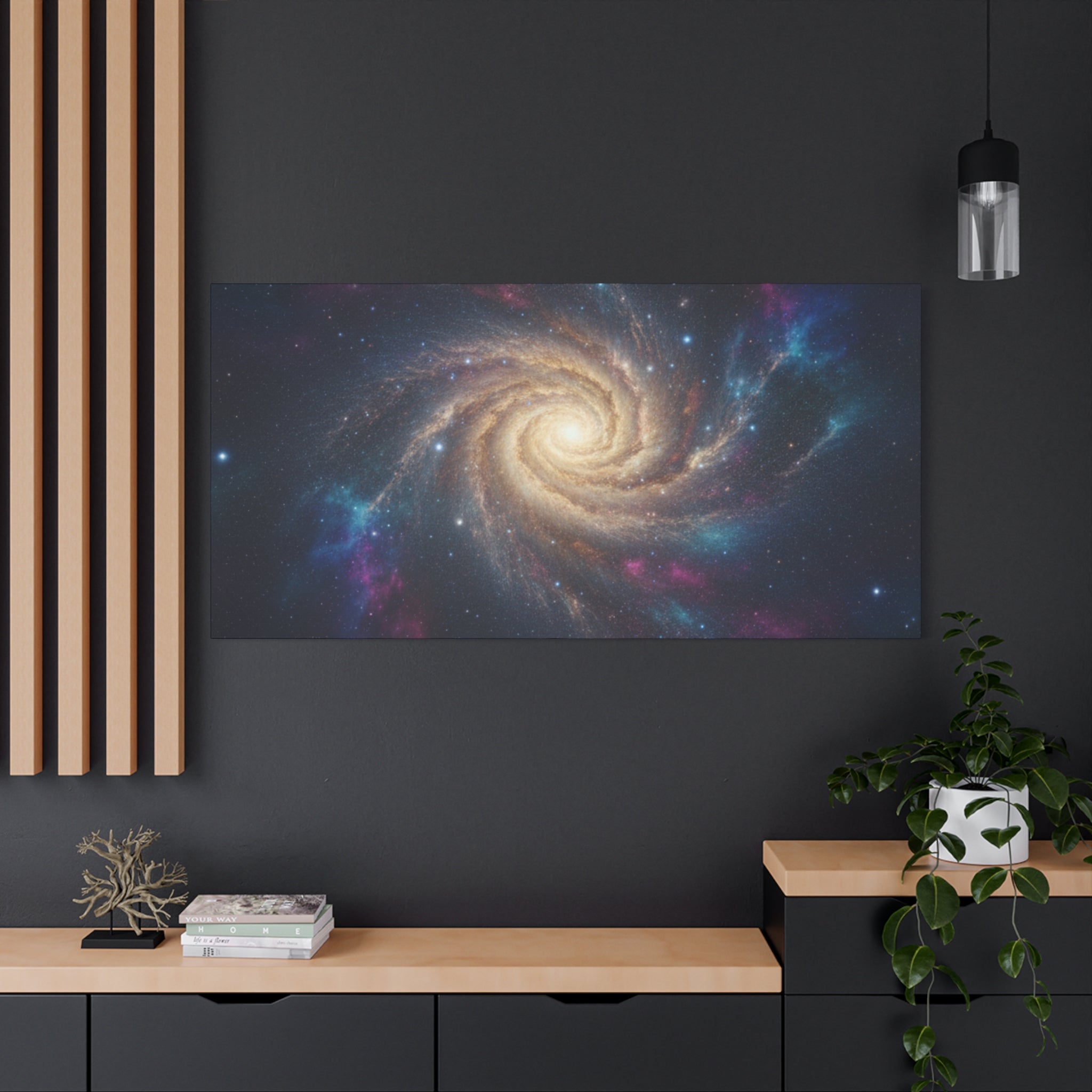 Spiral Galaxy Matte Canvas Wall Art – Stretched Space Nebula Print