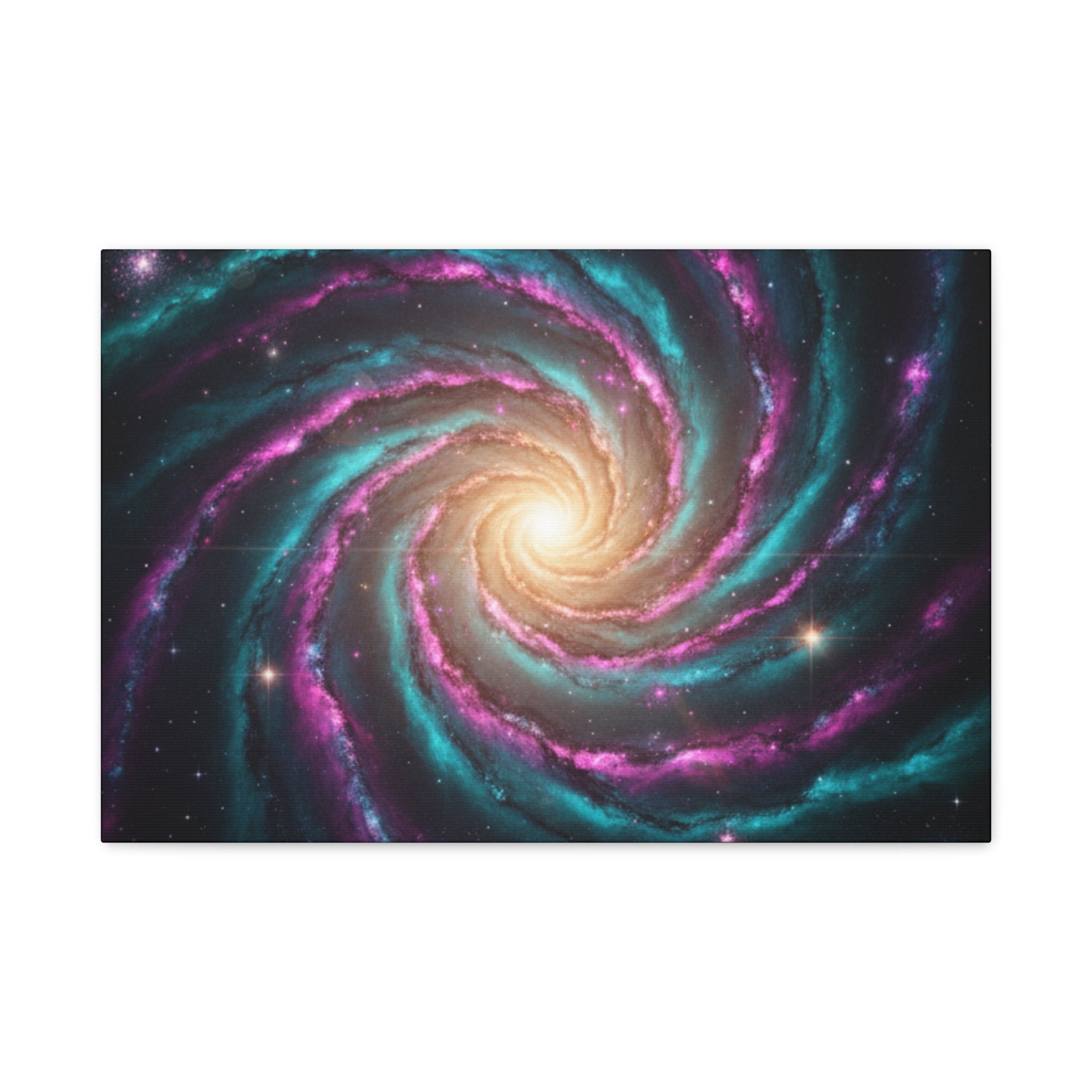 Spiral Galaxy Matte Canvas Wall Art — Vibrant Cosmic Nebula Print