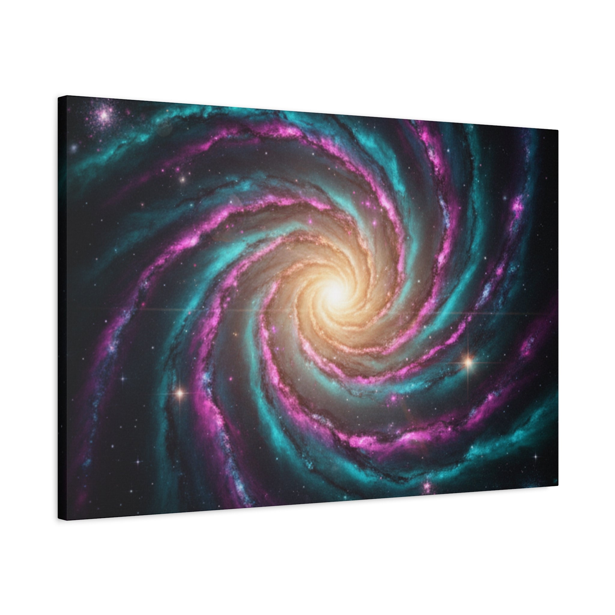 Spiral Galaxy Matte Canvas Wall Art — Vibrant Cosmic Nebula Print