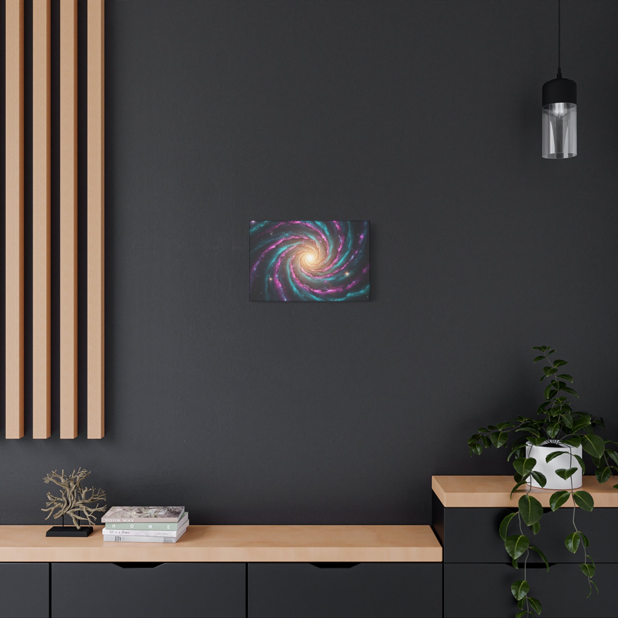 Spiral Galaxy Matte Canvas Wall Art — Vibrant Cosmic Nebula Print