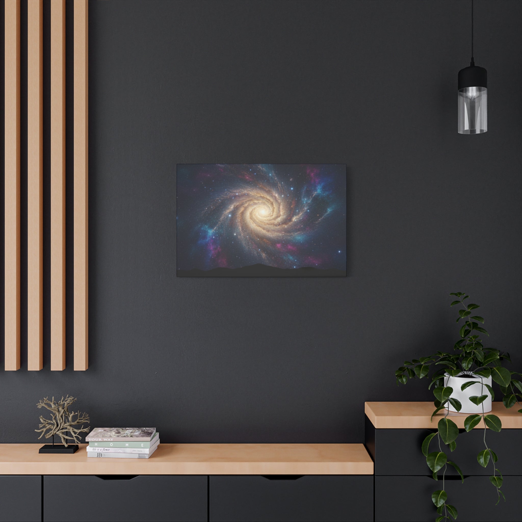 Spiral Galaxy Matte Canvas Wall Art – Stretched Space Nebula Print