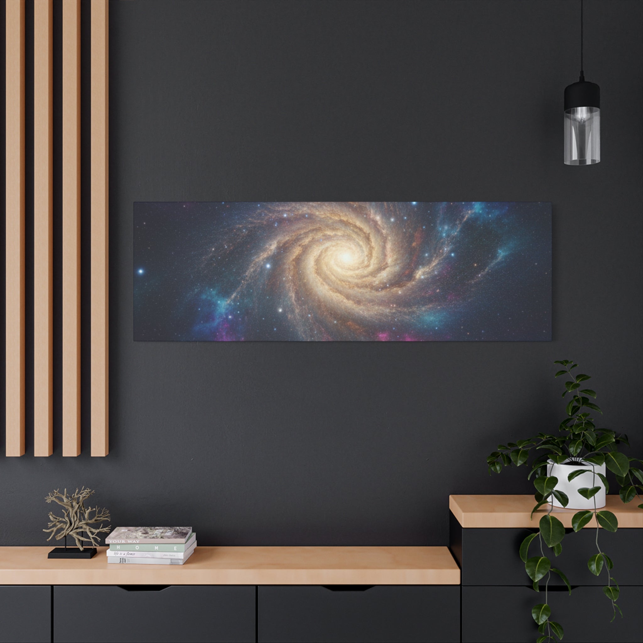 Spiral Galaxy Matte Canvas Wall Art – Stretched Space Nebula Print