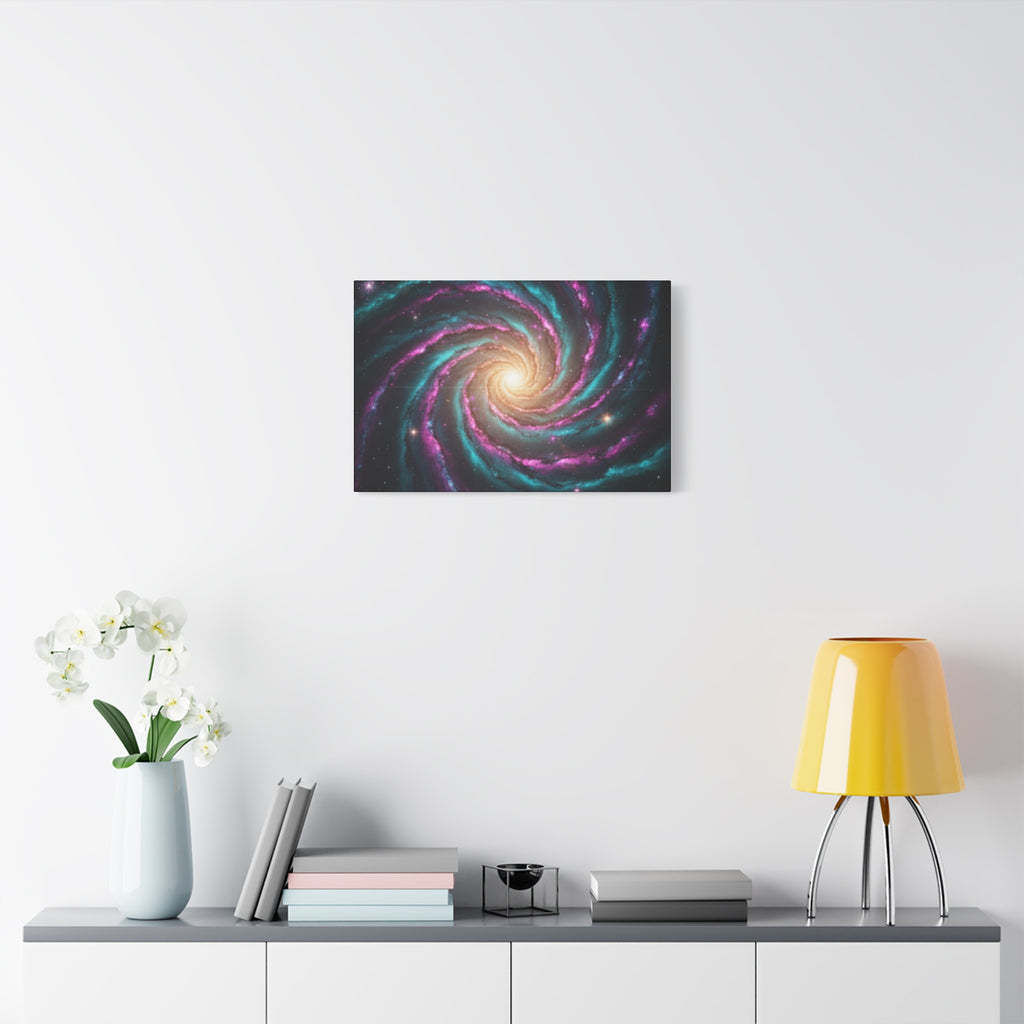 Spiral Galaxy Matte Canvas Wall Art — Vibrant Cosmic Nebula Print
