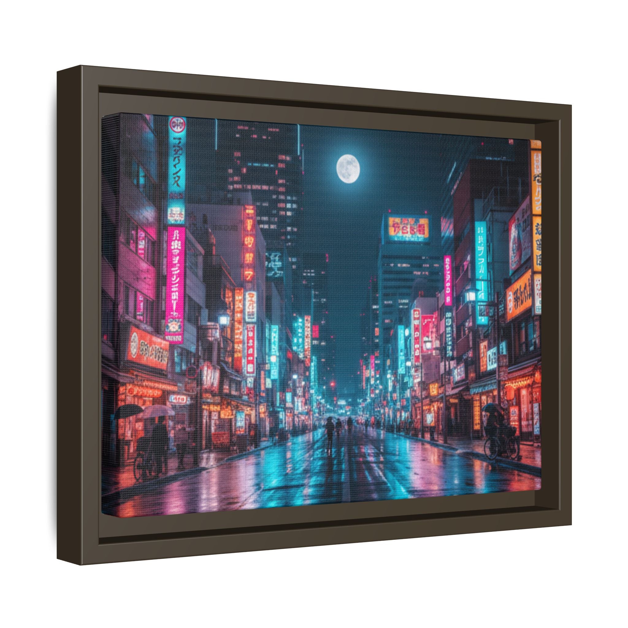 Japan Nightscape Canvas Framed Print
