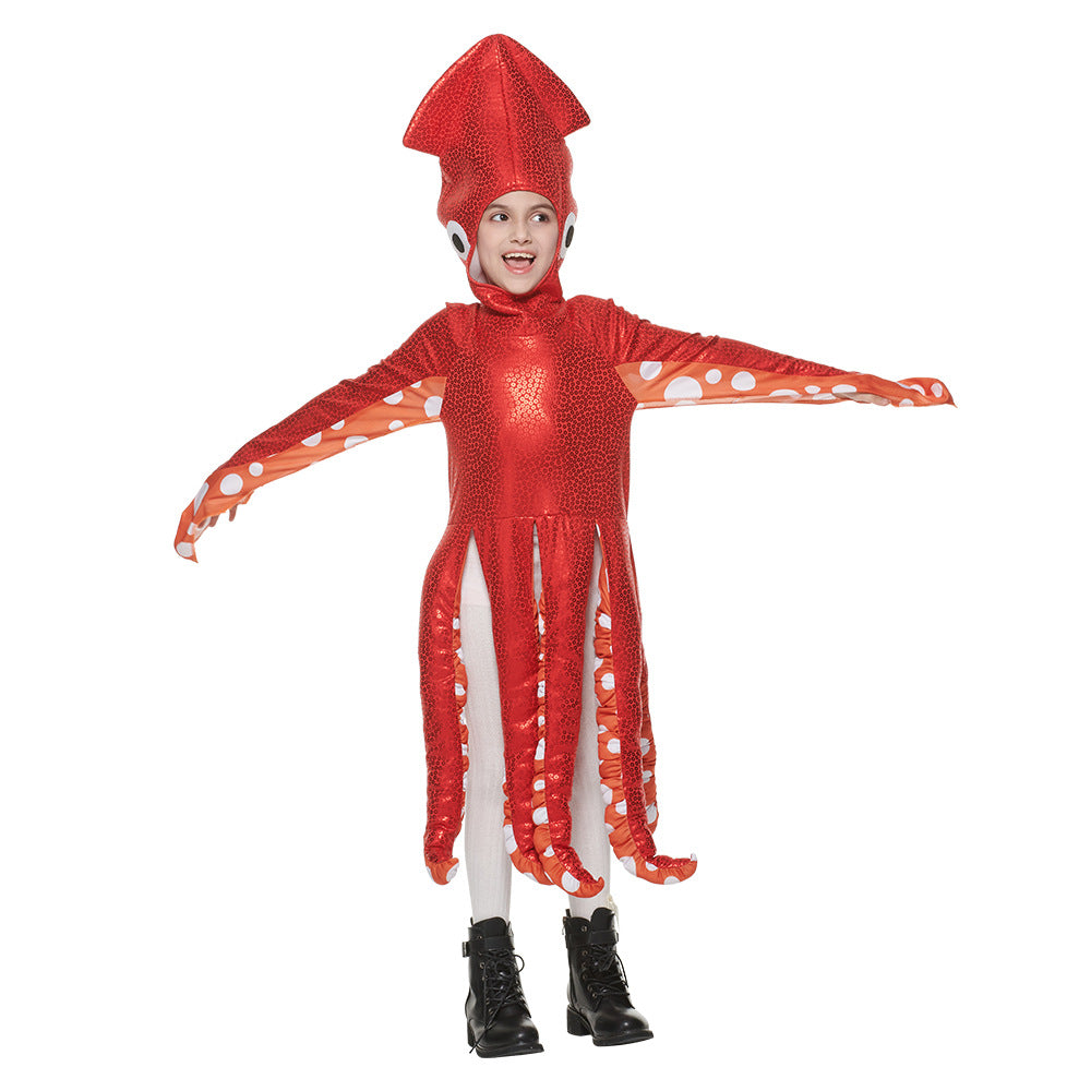 New Halloween children's costumes sea creatures cute squid one piece school party funny costumes