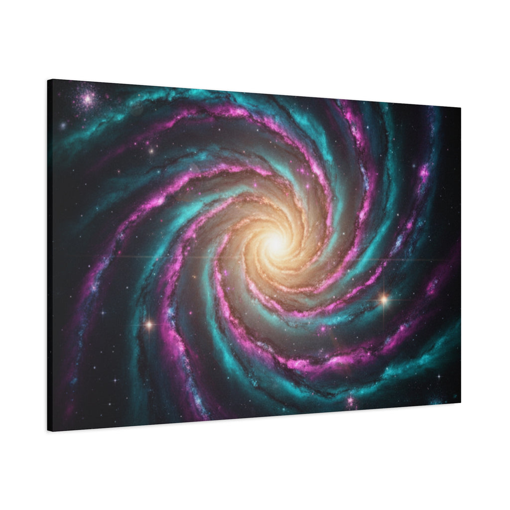 Spiral Galaxy Matte Canvas Wall Art — Vibrant Cosmic Nebula Print