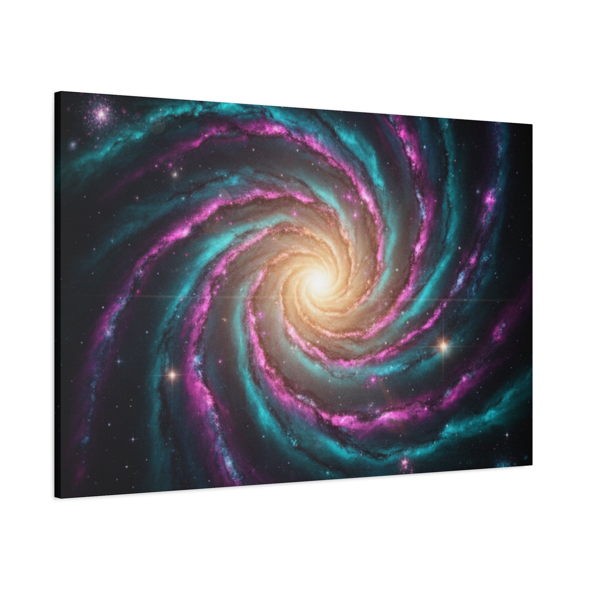 Spiral Galaxy Matte Canvas Wall Art — Vibrant Cosmic Nebula Print