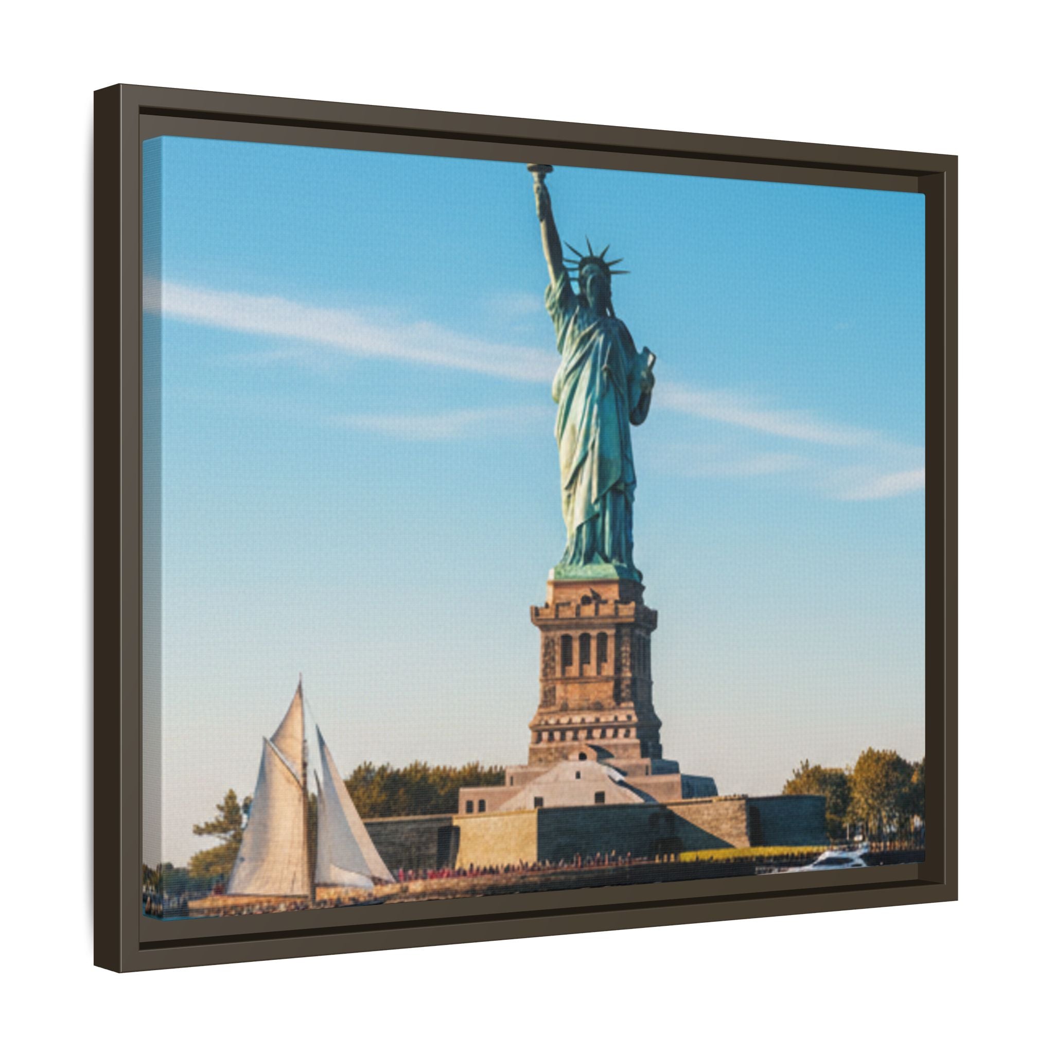 Statue of Liberty Matte Framed Canvas Print — New York City Landmark Wall Art