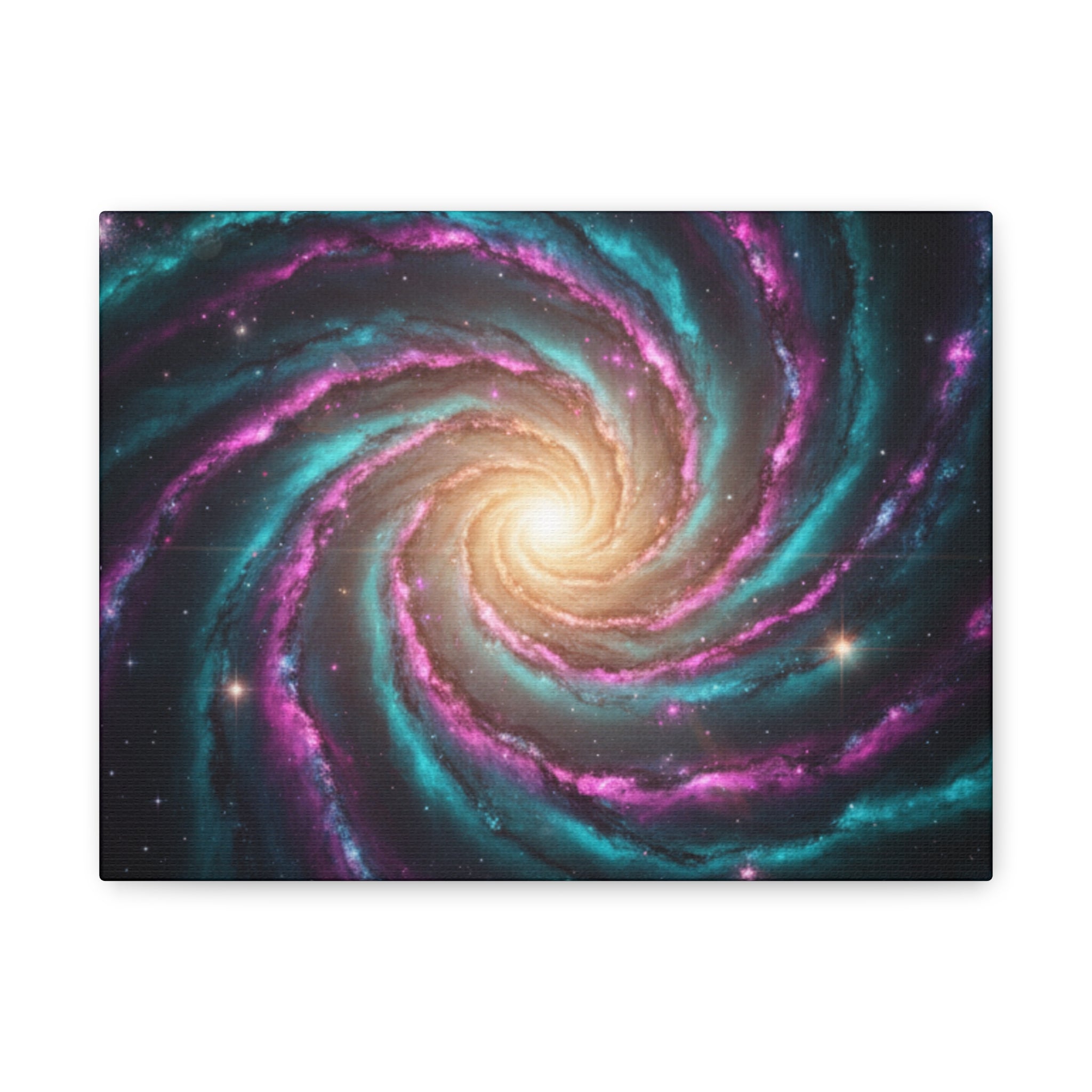 Spiral Galaxy Matte Canvas Wall Art — Vibrant Cosmic Nebula Print