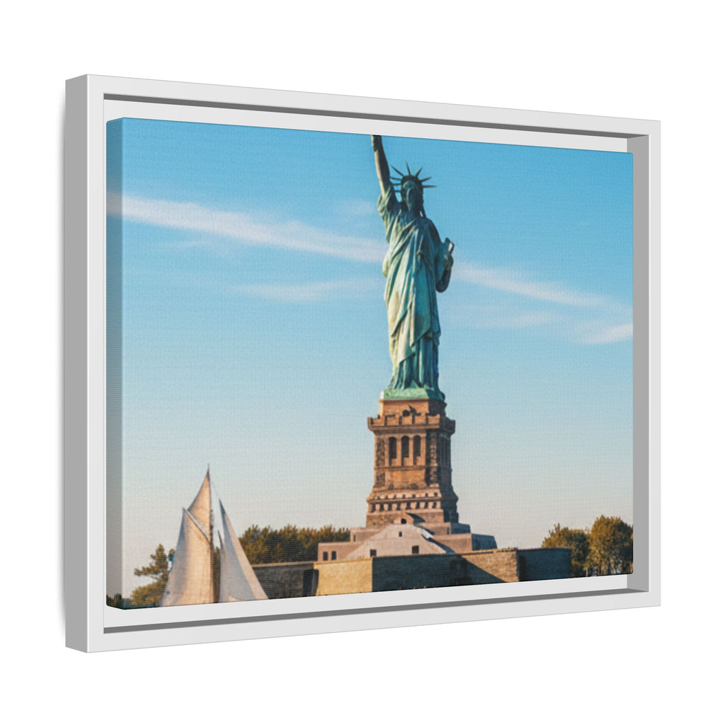 Statue of Liberty Matte Framed Canvas Print — New York City Landmark Wall Art