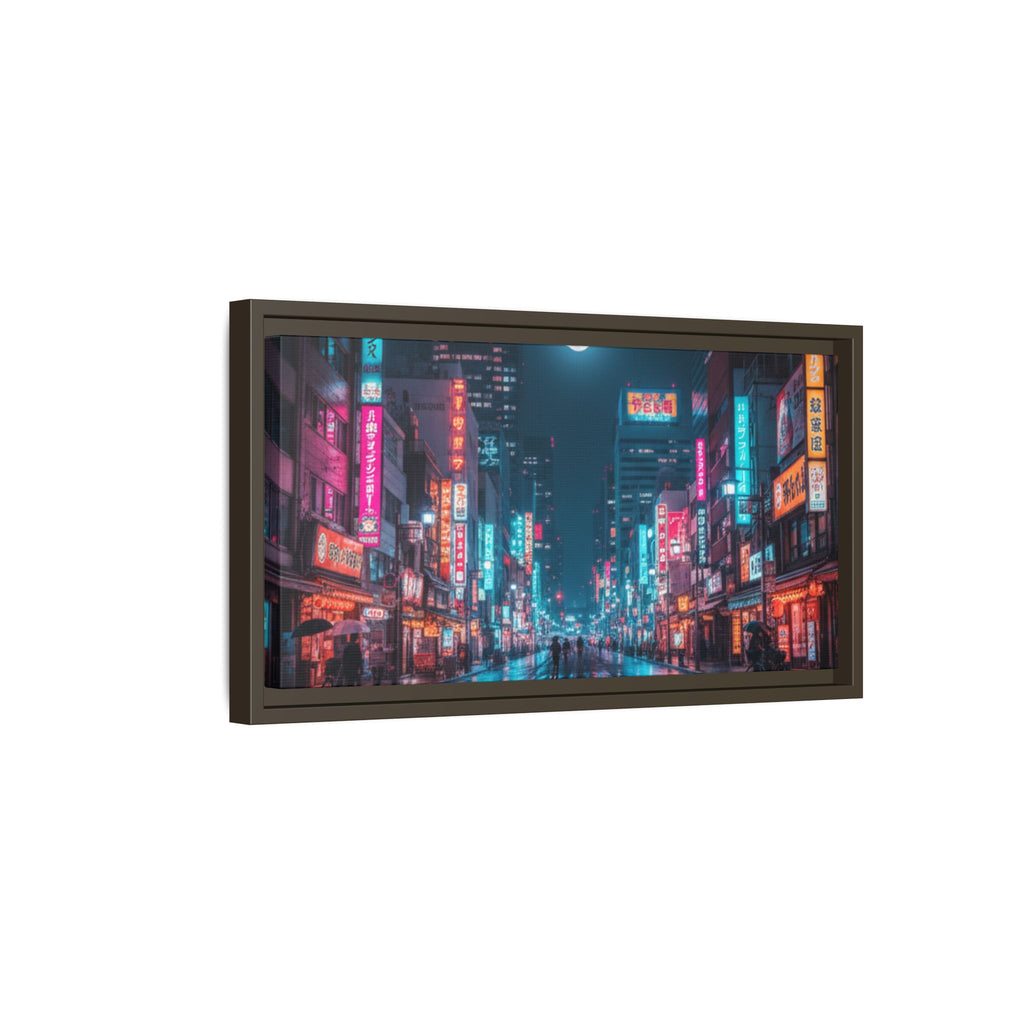 Japan Nightscape Canvas Framed Print