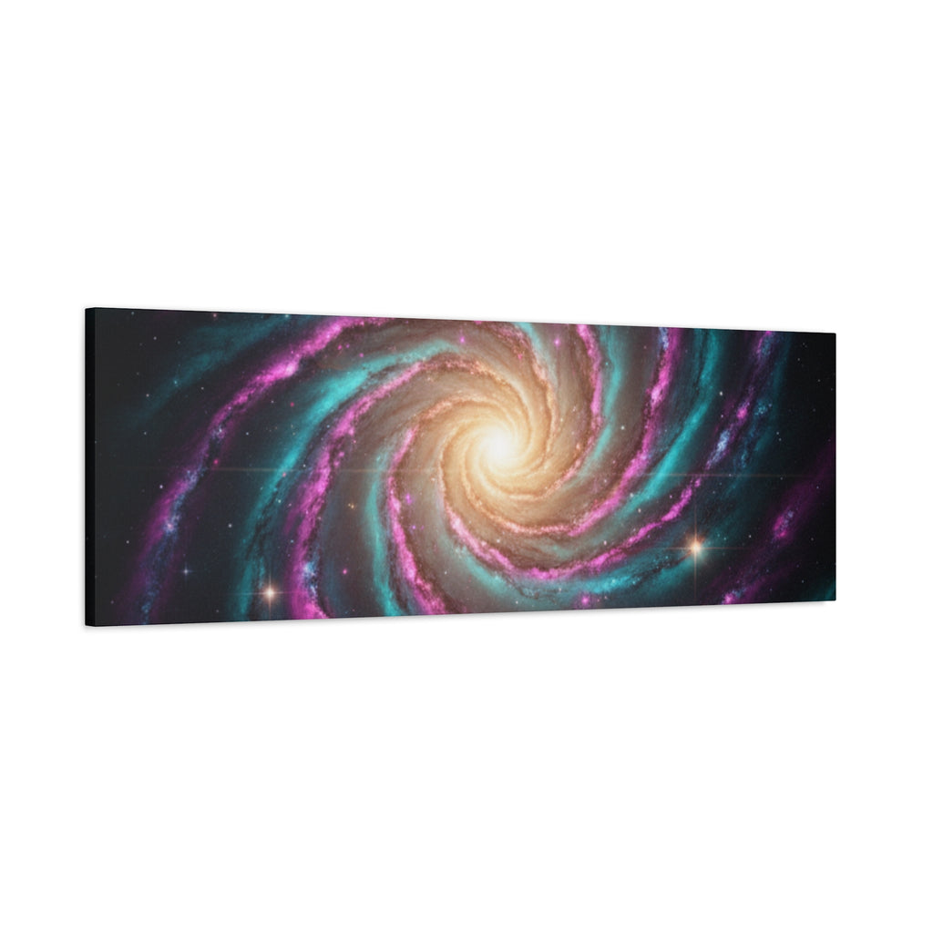 Spiral Galaxy Matte Canvas Wall Art — Vibrant Cosmic Nebula Print