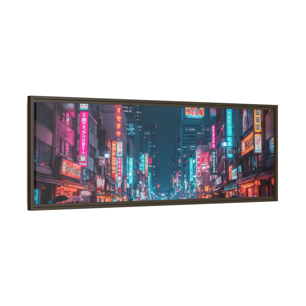 Japan Nightscape Canvas Framed Print