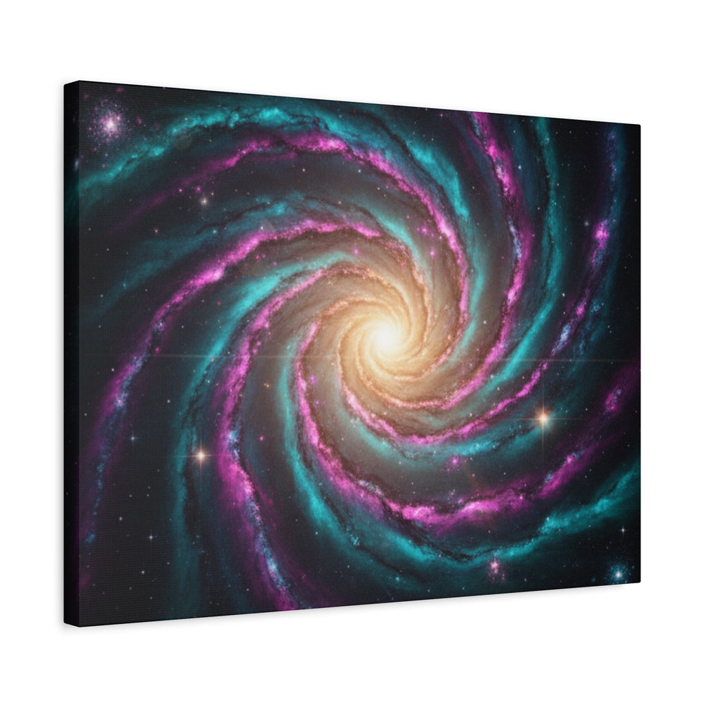 Spiral Galaxy Matte Canvas Wall Art — Vibrant Cosmic Nebula Print