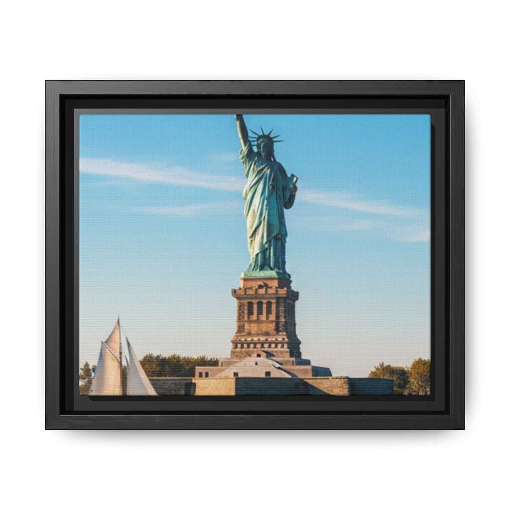 Statue of Liberty Matte Framed Canvas Print — New York City Landmark Wall Art