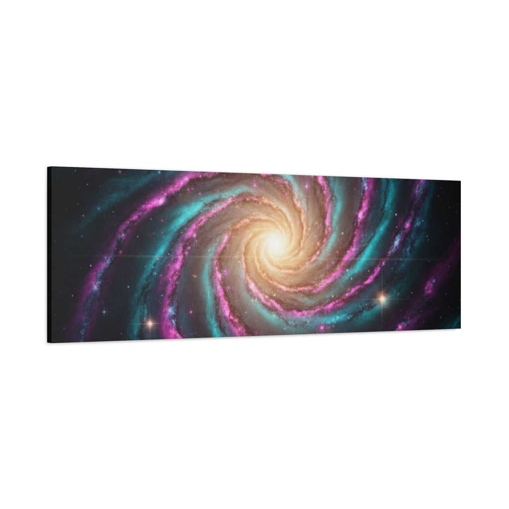Spiral Galaxy Matte Canvas Wall Art — Vibrant Cosmic Nebula Print