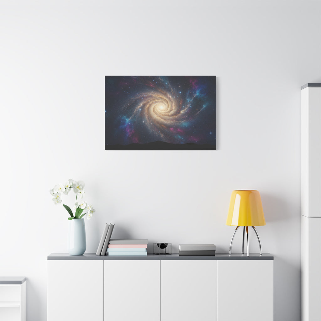 Spiral Galaxy Matte Canvas Wall Art – Stretched Space Nebula Print