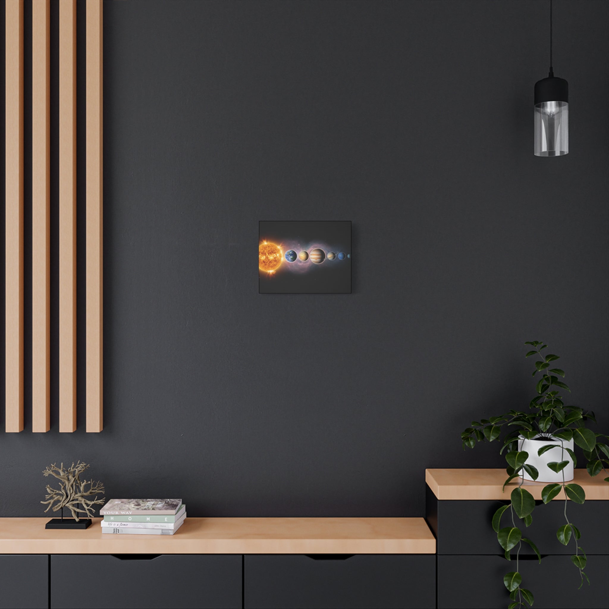 Stunning Solar System Art — Planet Lineup Matte Stretched Wall Art