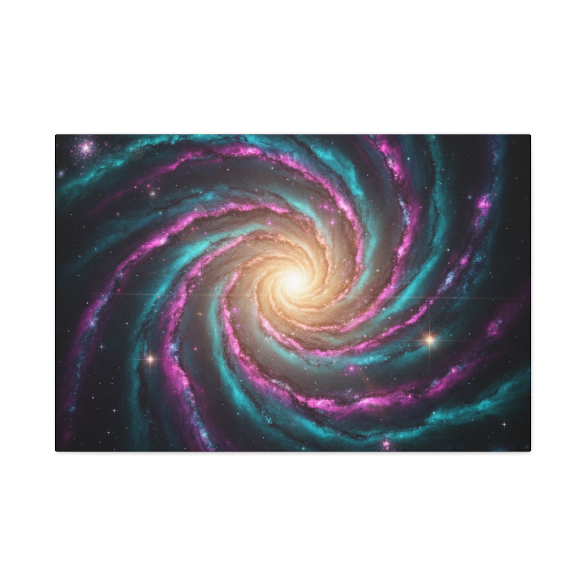 Spiral Galaxy Matte Canvas Wall Art — Vibrant Cosmic Nebula Print