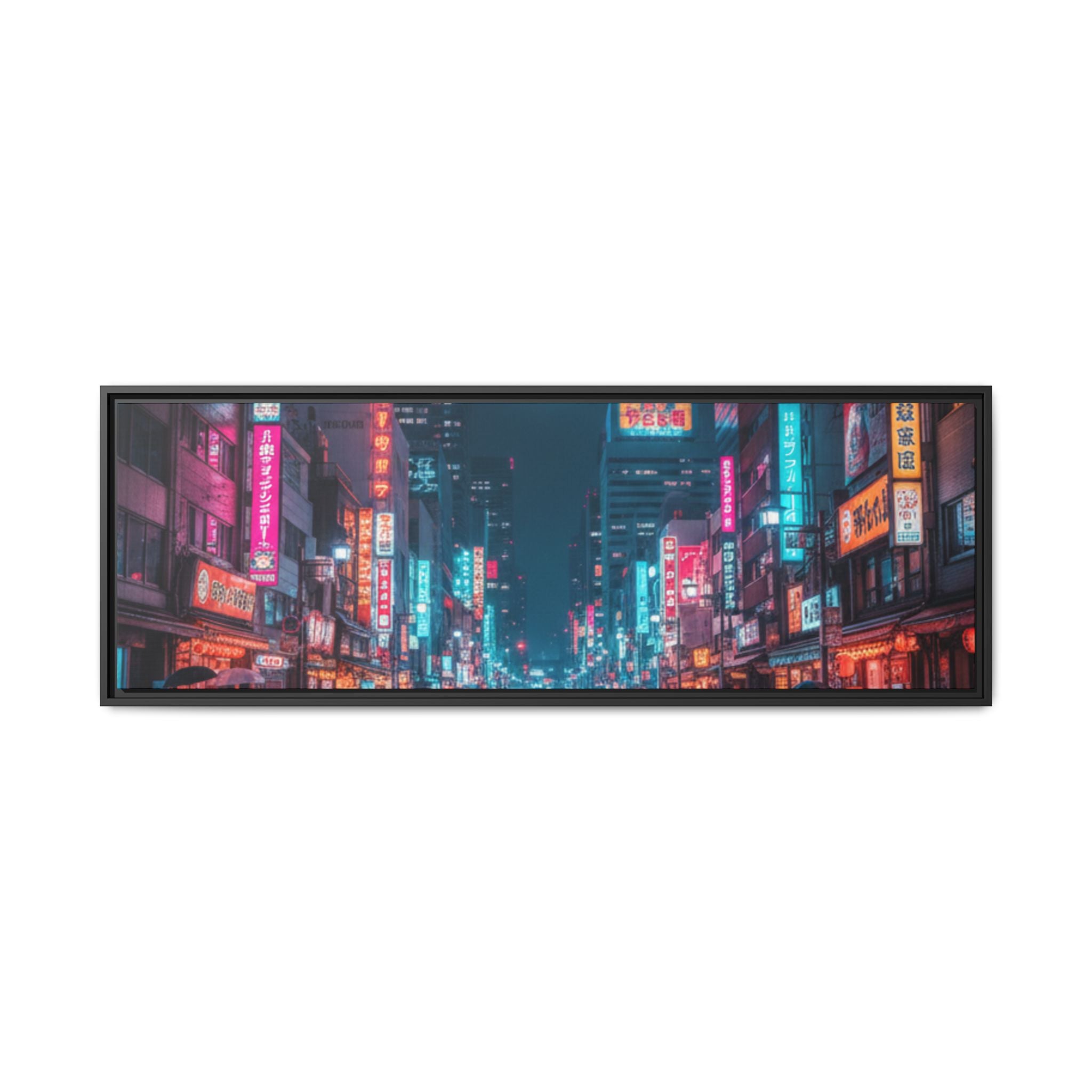 Japan Nightscape Canvas Framed Print
