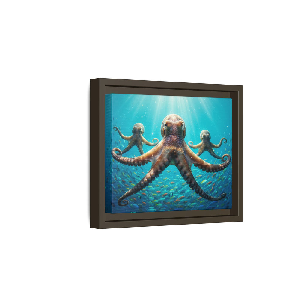 Framed Octopus Art Print — Vibrant Underwater Canvas Wall Decor